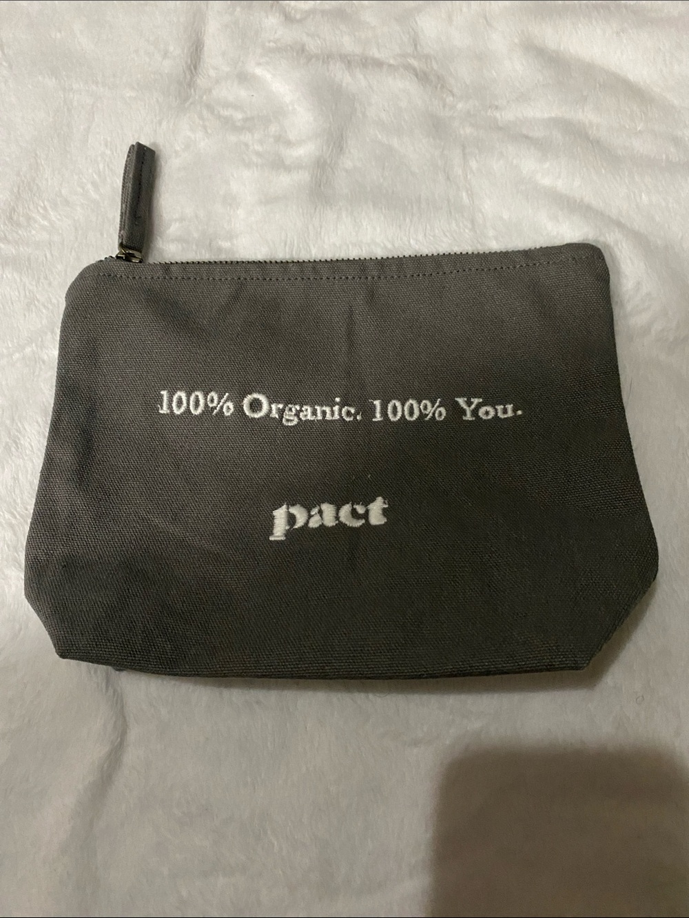 Pact Black Organic Cotton Toiletry Zip Pouch